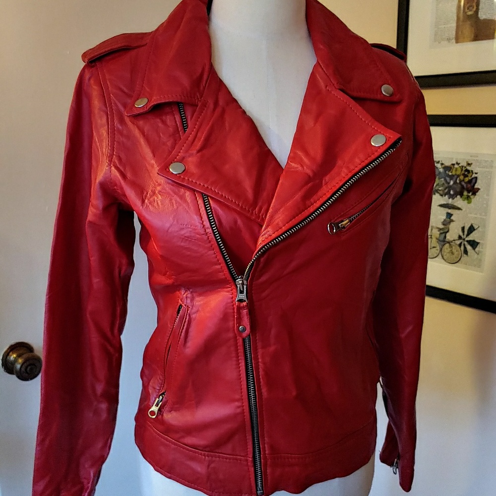 TTK Red Leather Moro Jacket